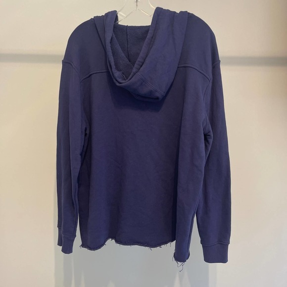Modern‎ Canvas Blue Hoodie frayed botton Pre-owned 100% Cotton 2XL - Picture 3 of 6